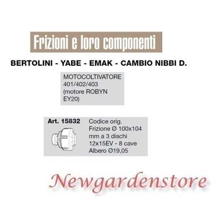Kupplung 100x104 Motorgrubber 401 402 403 ROBYN EY20 BERTOLINI EMAK 15832 | NewgardenParts.com