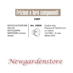 Clutch 103x79 motor cultivator 280 CD motor cultivator MINITIGRE diesel FORT 15836 | NewgardenParts.com