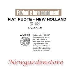 Clutch 6 levers disc bearing tractor 680 780 VALEO 15659 FIAT NEW HOLLAND | NewgardenParts.com