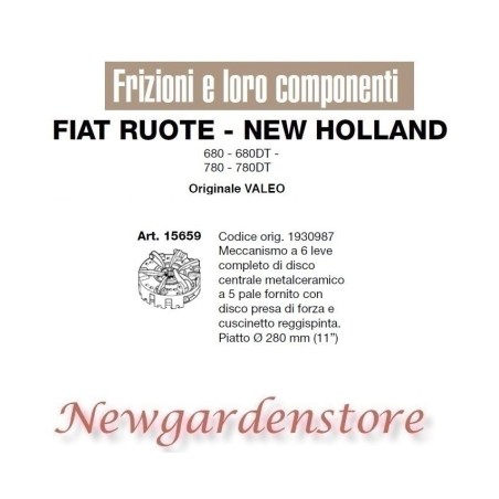 Frizione 6 leve disco cuscinetto trattore 680 780 VALEO 15659 FIAT NEW HOLLAND | NewgardenParts.com