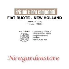 Frizione 6 leve trattore serie TN 55 D F FIAT NEW HOLLAND 15791 280mm 5196809 | NewgardenParts.com