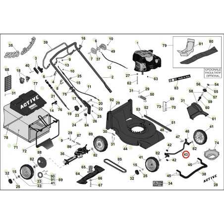 Tondeuse à gazon à essieu avant noir ORIGINAL ACTIVE 5000 - 5400 050035 | NewgardenParts.com