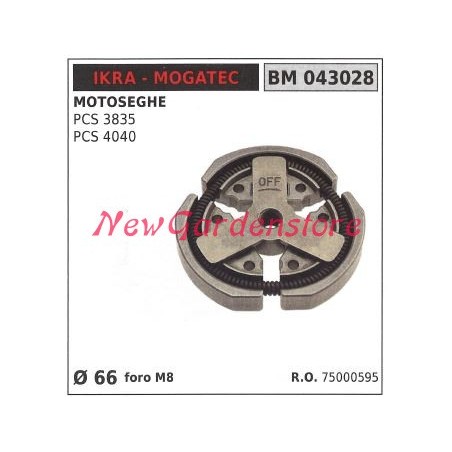 Frizione completa IKRA motore motosega PCS 3835 4040 Ø66 043028 | NewgardenParts.com