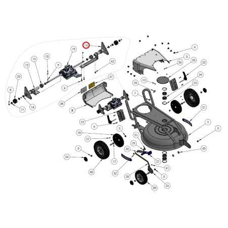 ORIGINAL GRIN lawn mower rear axle left spm53 ASM-0043 | NewgardenParts.com