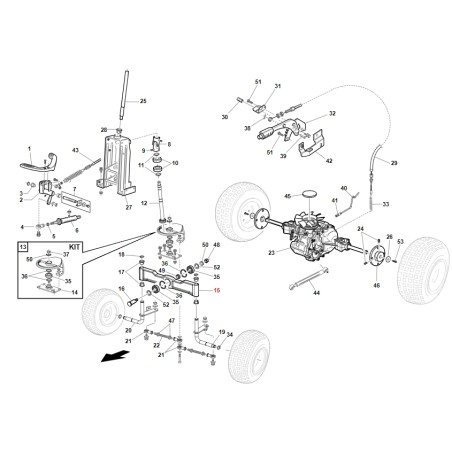 Assale ruote sterzanti trattorino ORIGINALE GIANNI FERRARI BFB 87001000007 | NewgardenParts.com