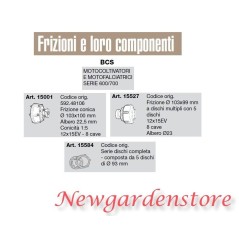 Frizione conica dischi multipli serie dischi motocoltivatore motofalciatrice BCS | NewgardenParts.com