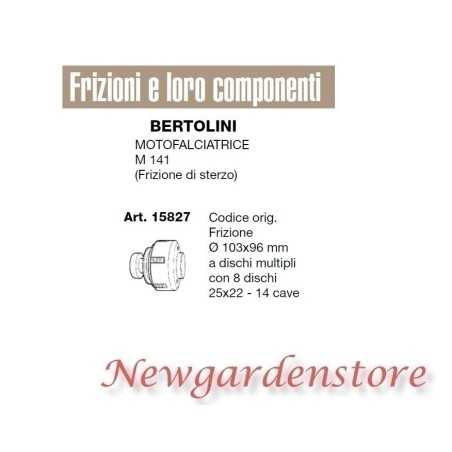 Embrayage multidisque moteur tondeuse M141 compatible BERTOLINI 15827 | NewgardenParts.com