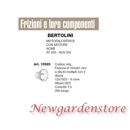 Mehrscheibenkupplung Motormäher Motor ACME AT330 ALN BERTOLINI 15585 | NewgardenParts.com