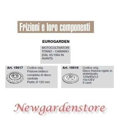 Kupplungsscheibe EUROGARDEN kompatibel Rasentraktor titan 15617 15616 | NewgardenParts.com