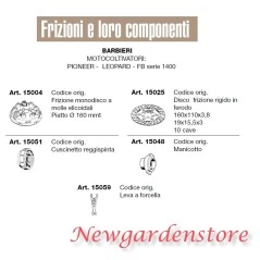 Frizione disco manicotto leva cuscinetto motocoltivatore PIONEER BARBIERI 15004 | NewgardenParts.com