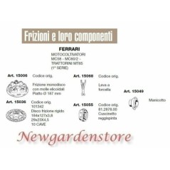 Frizione disco manicotto trattorino MT75 motocoltivatore MC58 MC60/2 FERRARI | NewgardenParts.com