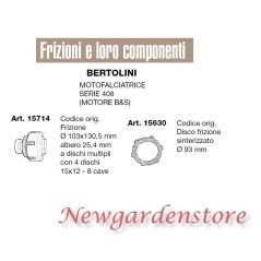 Frizione disco sinterizzato motofalciatrice serie 408 B&S BERTOLINI 15714 15630 | NewgardenParts.com