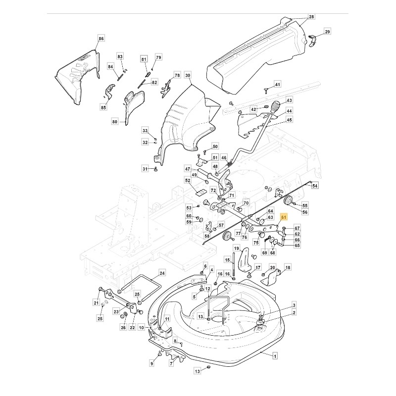 Tracteur de pelouse ORIGINAL STIGA axe de levage du plateau de coupe 3840010370