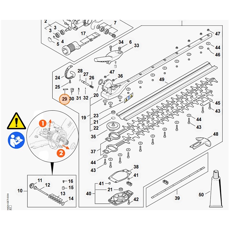 Eje cortasetos modelos HLA135 ORIGINAL STIHL 42437040900