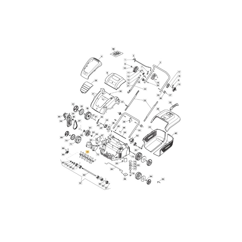 Essieu de scarificateur modèles ASC1.5E ORIGINAL STIGA 118802686/0