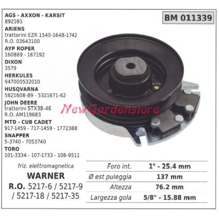 Frizione elettromagnetica WARNER 011339 | NewgardenParts.com