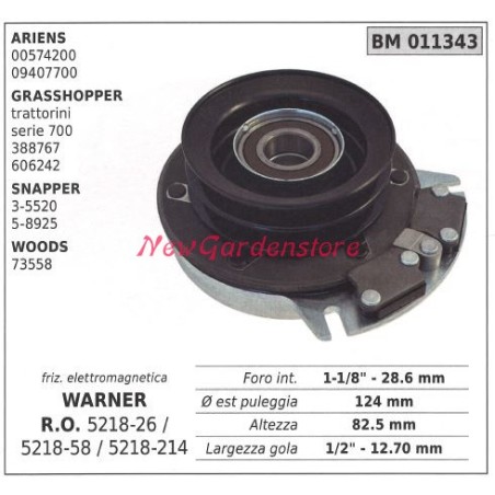 Frizione elettromagnetica warner rasaerba tosaerba ariens snapper woods 011343 | NewgardenParts.com