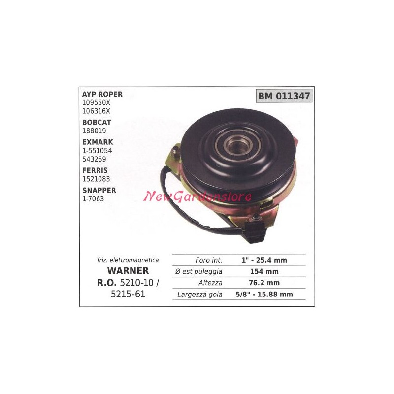 Frizione elettromagnetica warner rasaerba tosaerba ayp roper bobcat 011347