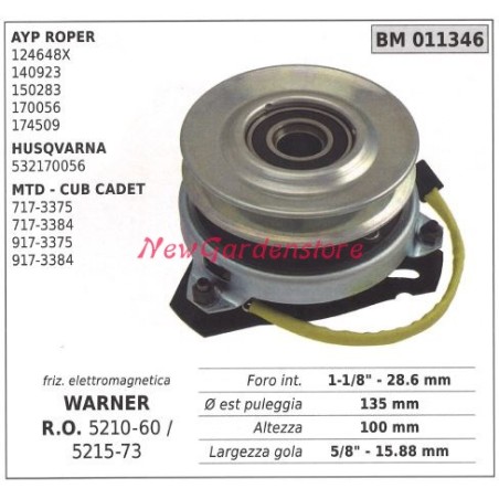 Frizione elettromagnetica warner rasaerba tosaerba ayp roper husqvarna 011346 | NewgardenParts.com