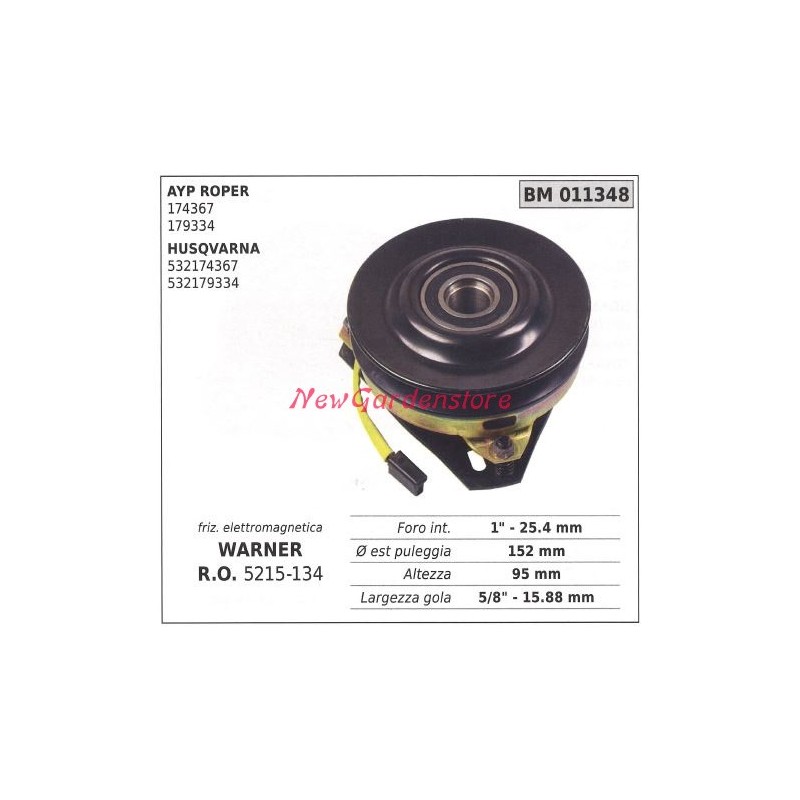 Frizione elettromagnetica warner rasaerba tosaerba ayp roper husqvarna 011348