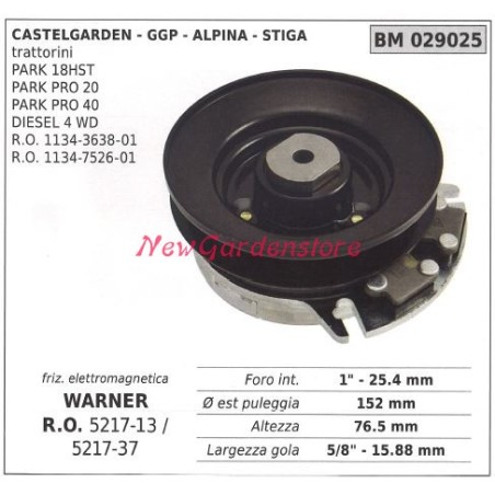 Frizione elettromagnetica warner rasaerba tosaerba castelgarden ggp stiga 029025 | NewgardenParts.com