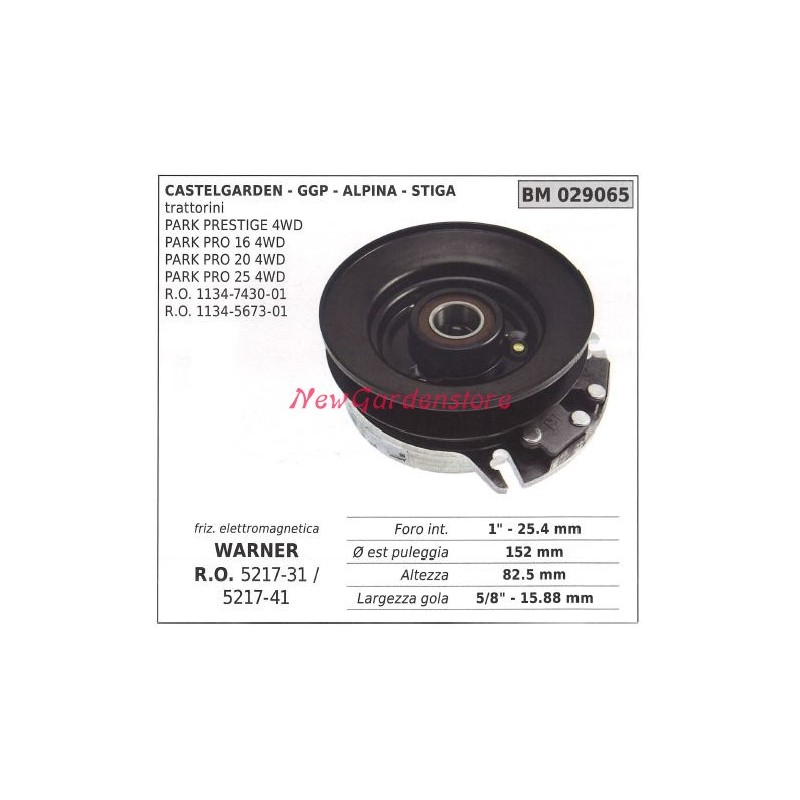 Frizione elettromagnetica warner rasaerba tosaerba castelgarden ggp stiga 029065