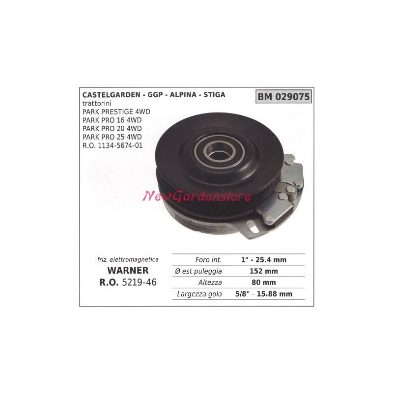 Frizione elettromagnetica warner rasaerba tosaerba castelgarden ggp stiga 029075