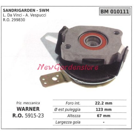 Frizione elettromagnetica warner rasaerba tosaerba sandrigarden swm 010111 | NewgardenParts.com