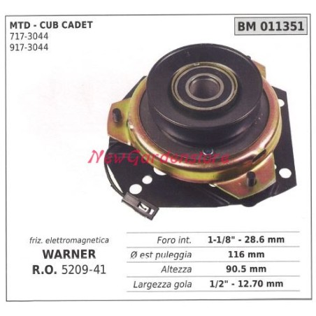 Frizione elettromagnetica warner rasaerba tosaerba tagliaerba cub cadet 011351 | NewgardenParts.com