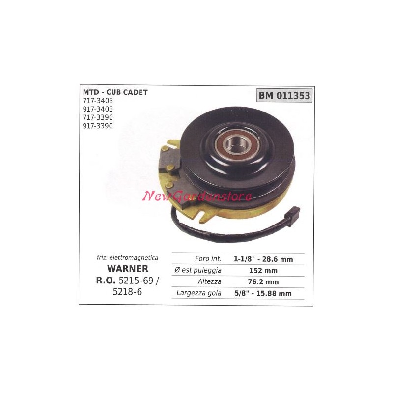 Frizione elettromagnetica warner rasaerba tosaerba tagliaerba cub cadet 011353