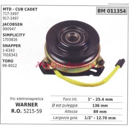 Electromagnetic clutch warner lawn mower mower cub cadet 011354 | NewgardenParts.com
