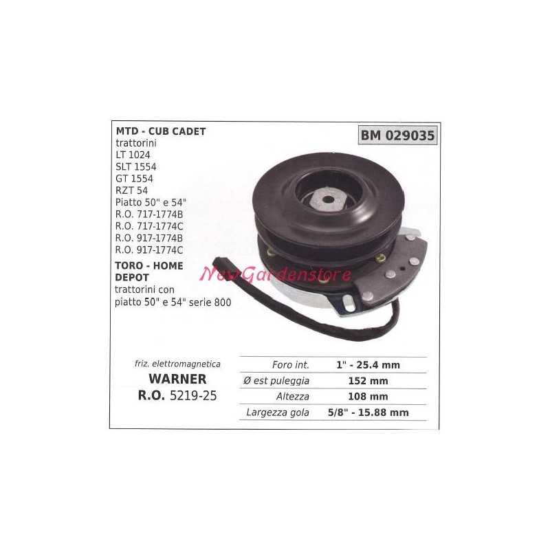 Electromagnetic clutch warner lawn mower mower cub cadet 029035
