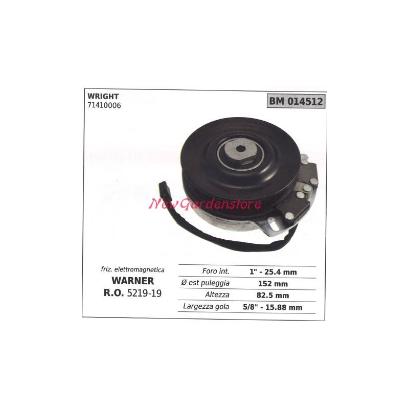 Frizione elettromagnetica warner rasaerba tosaerba wright 71410006 014512