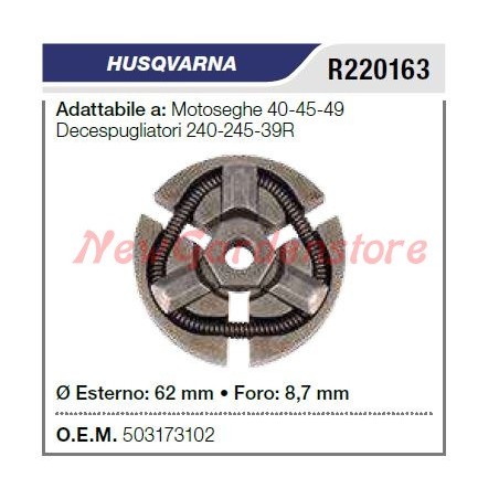 Frizione HUSQVARNA motosega 40 45 49 decespugliatore 240 245 39R R220163 | NewgardenParts.com