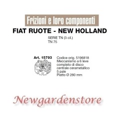 Frizione meccanismo 5 pale 280mm trattore serie TN 75 FIAT NEW HOLLAND 15793 | NewgardenParts.com