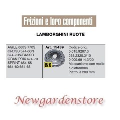 Frizione meccanismo trattore LAMBORGHINI 15439 Agile Cross Prix 280mm Luk | NewgardenParts.com