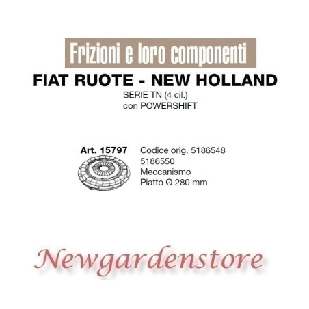 Frizione meccanismo trattore serie TN 4cilindri powershif FIAT NEW HOLLAND 15797 | NewgardenParts.com