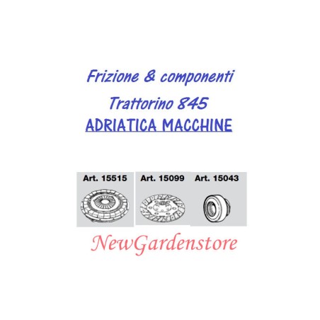 Frizione monodisco disco frizione manicotto trattorino 845 ADRIATICA MACCHINE | NewgardenParts.com