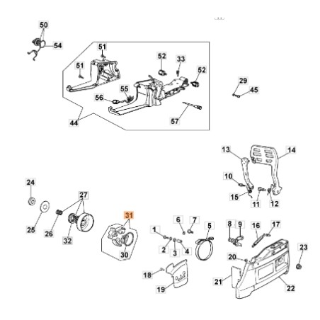 Frizione motosega modelli 999F ORIGINALE OLEOMAC 018600281 | NewgardenParts.com