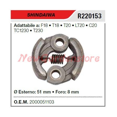 Frizione SHINDAIWA decespugliatore F18 T18 T20 LT20 C20 TC1230 T230 R220153 | NewgardenParts.com