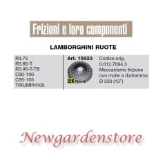 Frizione trattore 15923 LAMBORGHINI R3.75 3.85 3.95 T C90-100 C95-105 TRIUMPH100 | NewgardenParts.com