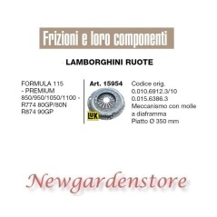 Frizione trattore 15954 LAMBORGHINI 350mm Formula 115 Premium 850 950 1050 1100 | NewgardenParts.com