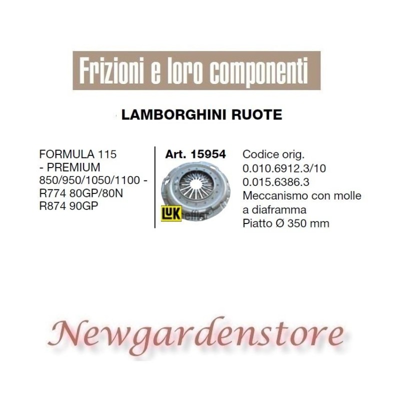 Frizione trattore 15954 LAMBORGHINI 350mm Formula 115 Premium 850 950 1050 1100