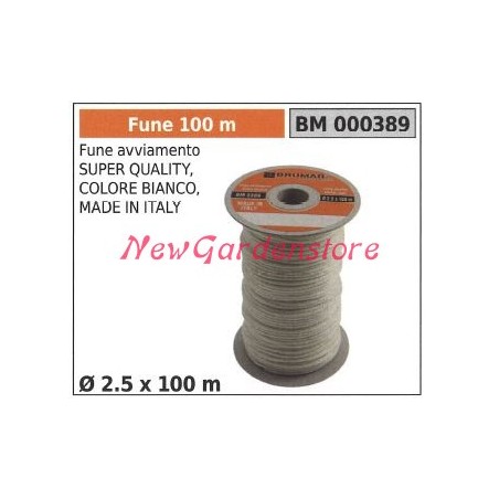 Fune avviamento super quality colore bianco Ø 2.5 x 100m 000389 | NewgardenParts.com