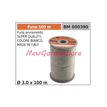 Fune avviamento super quality colore bianco Ø 3.0 x 100m 000390 | NewgardenParts.com