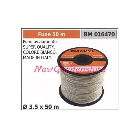 Fune avviamento super quality colore bianco Ø 3.5 x 50m 016470 | NewgardenParts.com