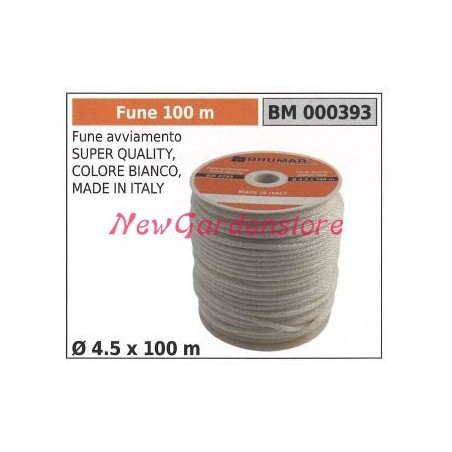 Fune avviamento super quality colore bianco Ø 4.5 x 100m 000393 | NewgardenParts.com