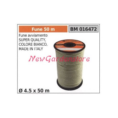 Fune avviamento super quality colore bianco Ø 4.5 x 50m 016472 | NewgardenParts.com