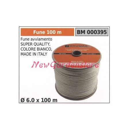 Fune avviamento super quality colore bianco Ø 6.0 x 100m 000395 | NewgardenParts.com