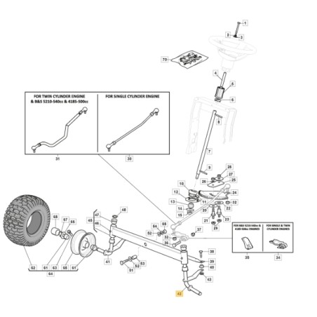 Fusello SX trattorino rasaerba modelli 1330M ORIGINALE STIGA 382230375/1 | NewgardenParts.com